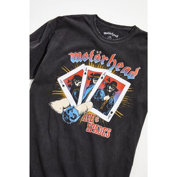 New Urban Outfitters Motörhead Ace Of Spades Tee Size Large Washed Black T Shirt - Picture 1 of 7